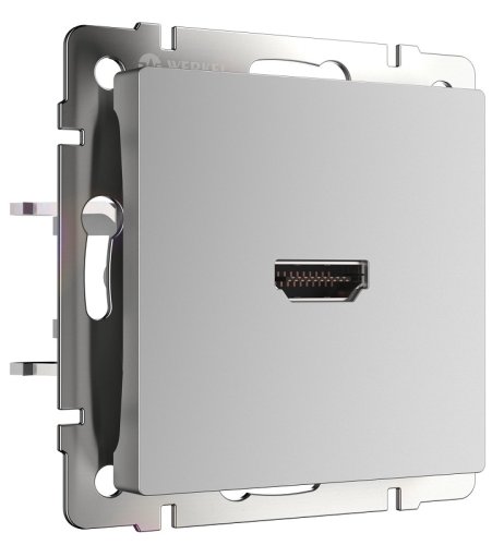 Розетка HDMI без рамки Werkel 1-м. серебряный глянцевый фото Розетка HDMI без рамки Werkel 1-м. серебряный глянцевый картинка